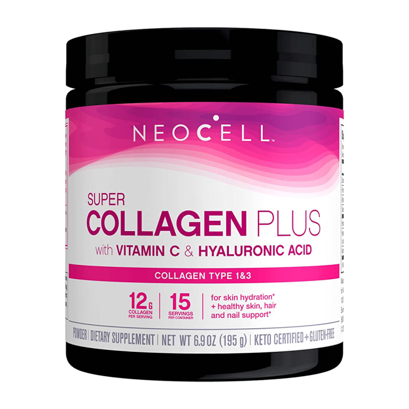 Collagen Plus Vitamin C & Hyaluronic Acid. Powdered supplement for skin hydration, healthy skin, hair, and nail supportNeocell Super Collagen Plus Vitamin C & Hyaluronic Acid