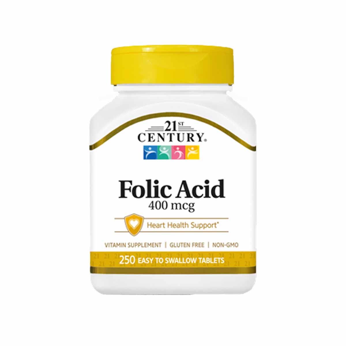 21st Century Folic Acid 400mcg is a dietary supplement for Heart Health Support. It contains 250 tablets that are easy to swallow