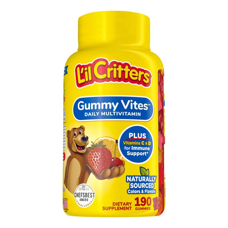 L'il Critters Gummy Vites Daily Multivitamin is a dietary supplement which contains vitamins C and D for immune support
