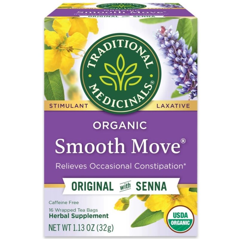 Organic Smooth Move Tea is a herbal supplement that relieves occasional constipation